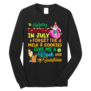 Merry Christmas In July Santa Beach Party Summer Vacation Long Sleeve Shirt