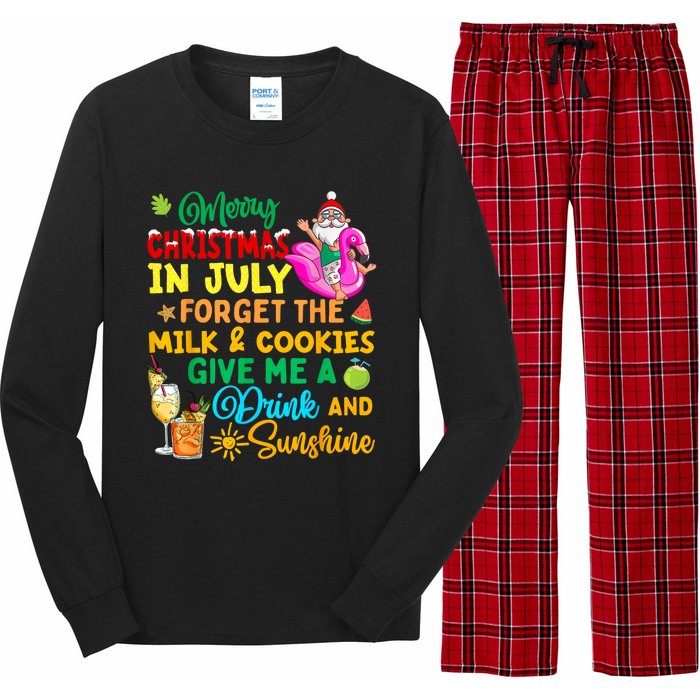 Merry Christmas In July Santa Beach Party Summer Vacation Long Sleeve Pajama Set