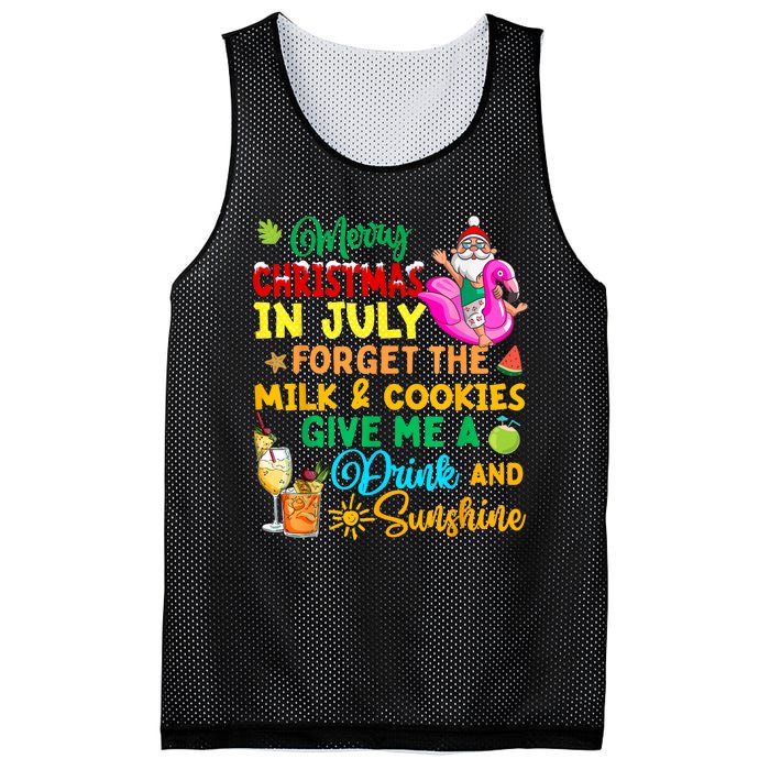 Merry Christmas In July Santa Beach Party Summer Vacation Mesh Reversible Basketball Jersey Tank