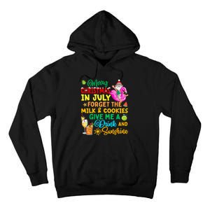 Merry Christmas In July Santa Beach Party Summer Vacation Tall Hoodie