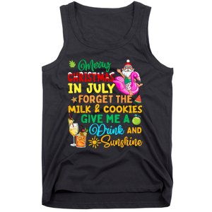 Merry Christmas In July Santa Beach Party Summer Vacation Tank Top