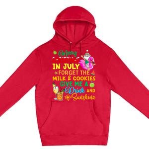 Merry Christmas In July Santa Beach Party Summer Vacation Premium Pullover Hoodie