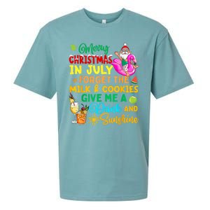 Merry Christmas In July Santa Beach Party Summer Vacation Sueded Cloud Jersey T-Shirt