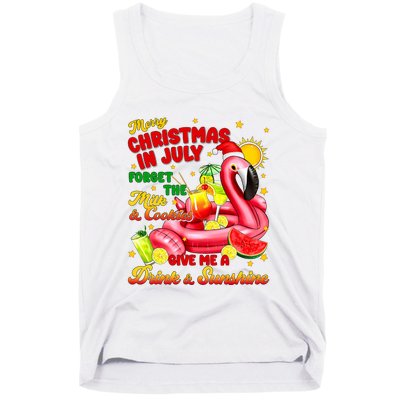 Merry Christmas In July Drink And Sunshine Flamingo Tank Top