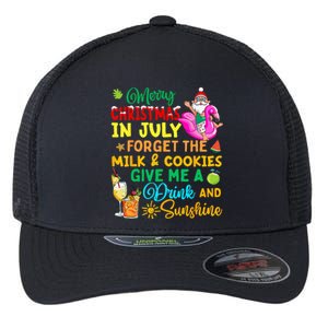 Merry Christmas In July Santa Beach Party Summer Vacation Flexfit Unipanel Trucker Cap