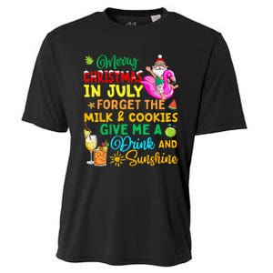 Merry Christmas In July Santa Beach Party Summer Vacation Cooling Performance Crew T-Shirt