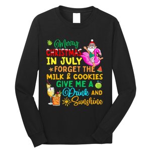 Merry Christmas In July Santa Beach Party Summer Vacation Long Sleeve Shirt