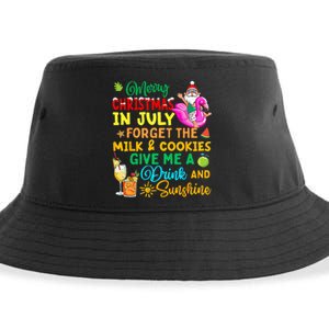 Merry Christmas In July Santa Beach Party Summer Vacation Sustainable Bucket Hat