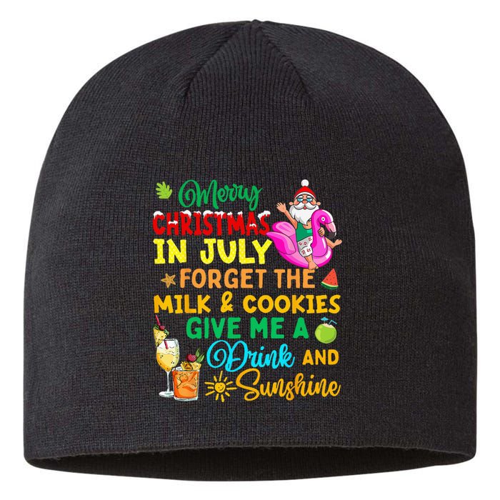 Merry Christmas In July Santa Beach Party Summer Vacation Sustainable Beanie