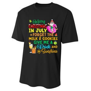 Merry Christmas In July Santa Beach Party Summer Vacation Performance Sprint T-Shirt