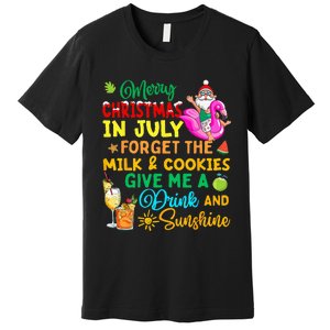 Merry Christmas In July Santa Beach Party Summer Vacation Premium T-Shirt