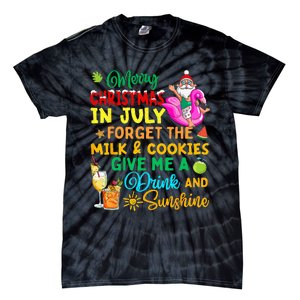 Merry Christmas In July Santa Beach Party Summer Vacation Tie-Dye T-Shirt