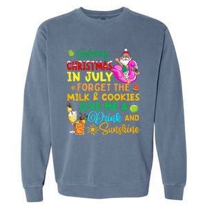 Merry Christmas In July Santa Beach Party Summer Vacation Garment-Dyed Sweatshirt