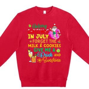 Merry Christmas In July Santa Beach Party Summer Vacation Premium Crewneck Sweatshirt