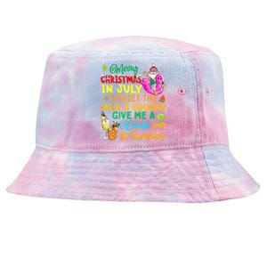 Merry Christmas In July Santa Beach Party Summer Vacation Tie-Dyed Bucket Hat