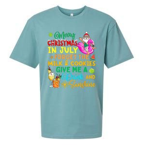 Merry Christmas In July Santa Beach Party Summer Vacation Sueded Cloud Jersey T-Shirt