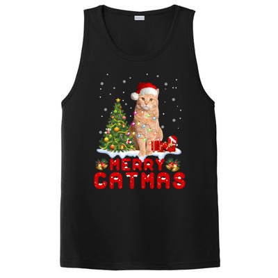 Meowy Christmas In Catmas Pajamas Cute Cat Family Matching Gift PosiCharge Competitor Tank