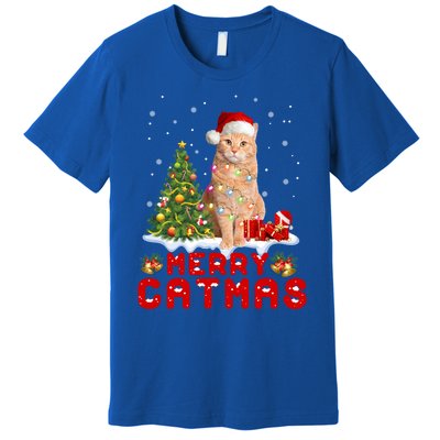 Meowy Christmas In Catmas Pajamas Cute Cat Family Matching Gift Premium T-Shirt