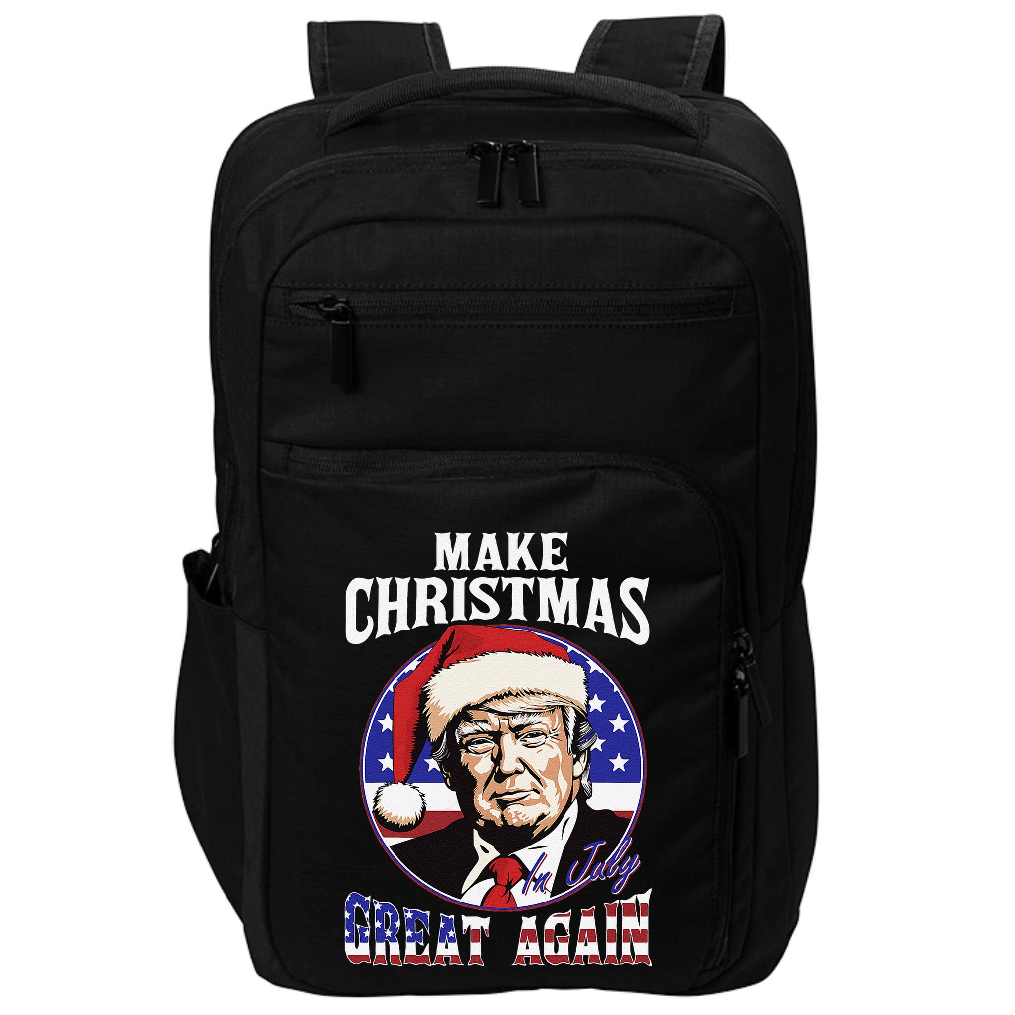 Make Christmas In July Great Again Trump 4th Of July Us Flag Impact Tech Backpack