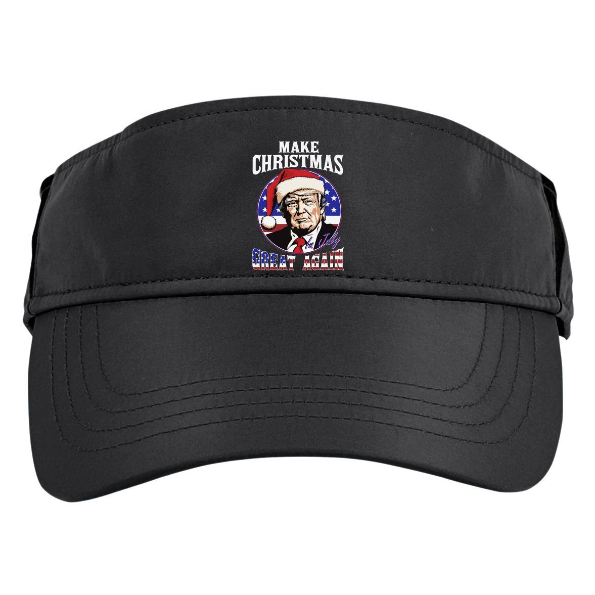 Make Christmas In July Great Again Trump 4th Of July Us Flag Adult Drive Performance Visor