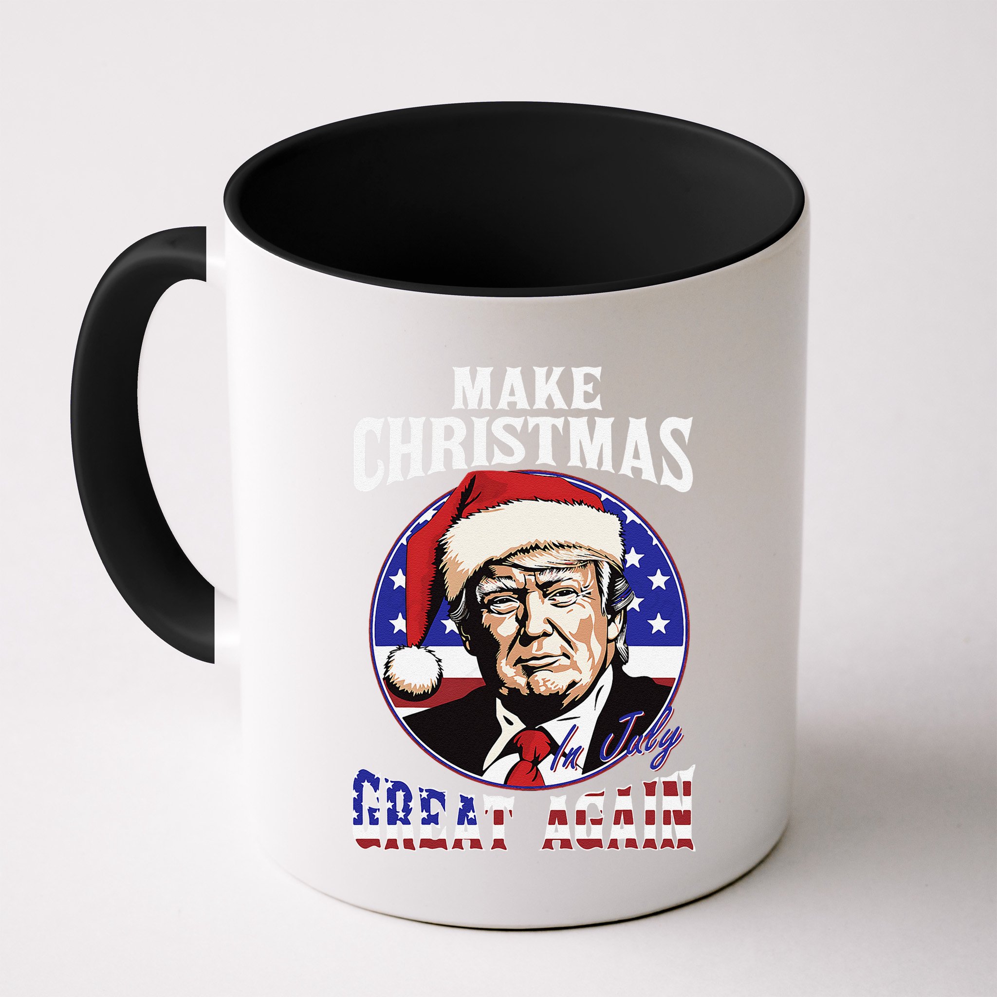 Make Christmas In July Great Again Trump 4th Of July Us Flag Mug