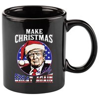 Make Christmas In July Great Again Trump 4th Of July Us Flag 11oz C Handle Ceramic Mug