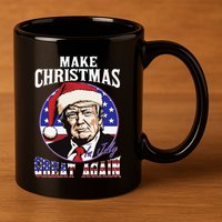 Make Christmas In July Great Again Trump 4th Of July Us Flag 11oz C Handle Ceramic Mug