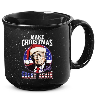 Make Christmas In July Great Again Trump 4th Of July Us Flag 15oz Campfire Ceramic Mug