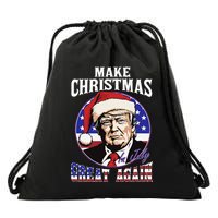 Make Christmas In July Great Again Trump 4th Of July Us Flag Drawstring Bag