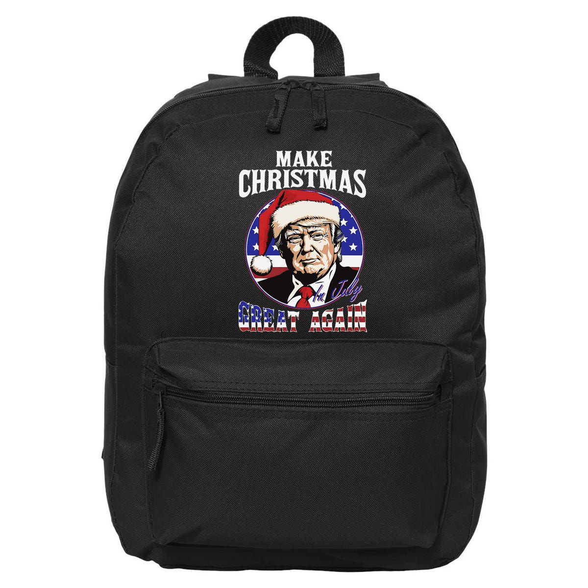 Make Christmas In July Great Again Trump 4th Of July Us Flag 16 in Basic Backpack