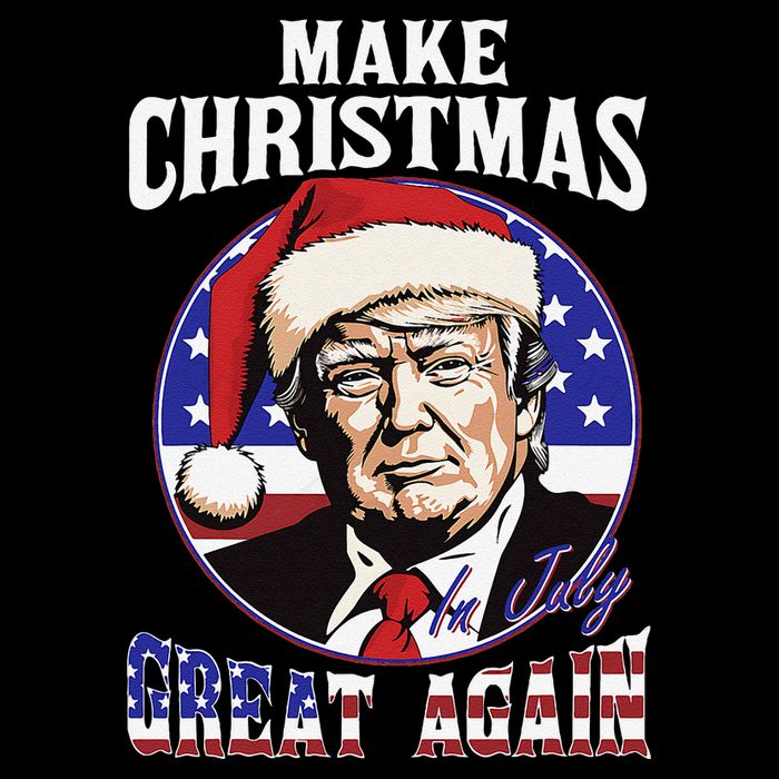 Make Christmas In July Great Again Trump 4th Of July Us Flag Poster