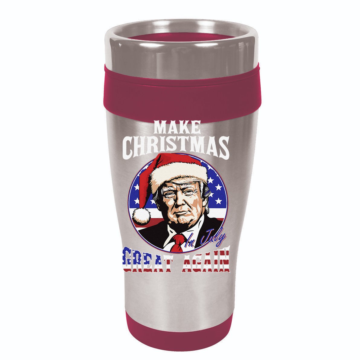 Make Christmas In July Great Again Trump 4th Of July Us Flag Womens Tank Top
