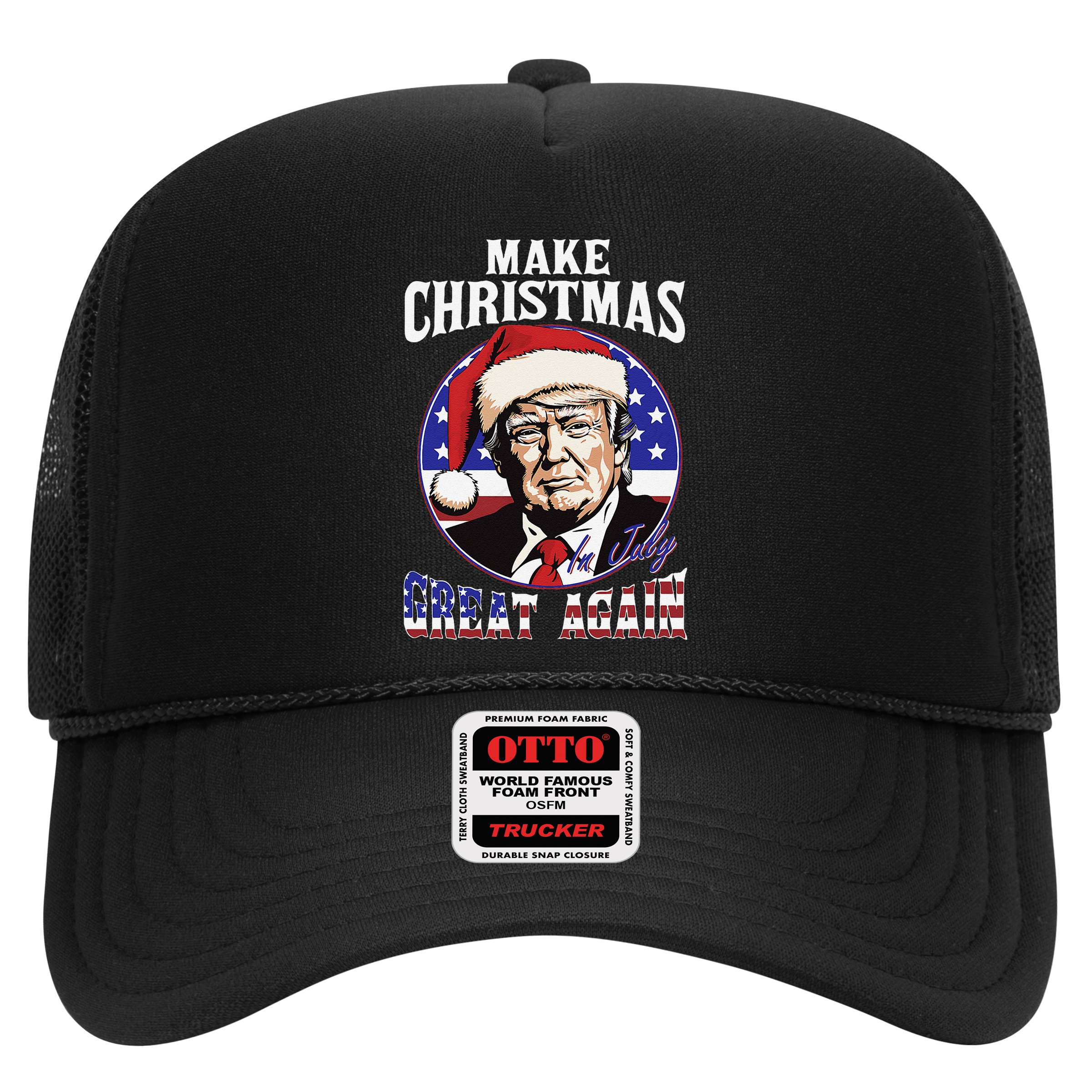 Make Christmas In July Great Again Trump 4th Of July Us Flag Hat