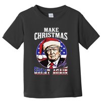 Make Christmas In July Great Again Trump 4th Of July Us Flag Toddler T-Shirt