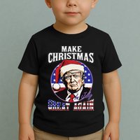 Make Christmas In July Great Again Trump 4th Of July Us Flag Toddler T-Shirt