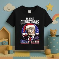 Make Christmas In July Great Again Trump 4th Of July Us Flag Toddler T-Shirt