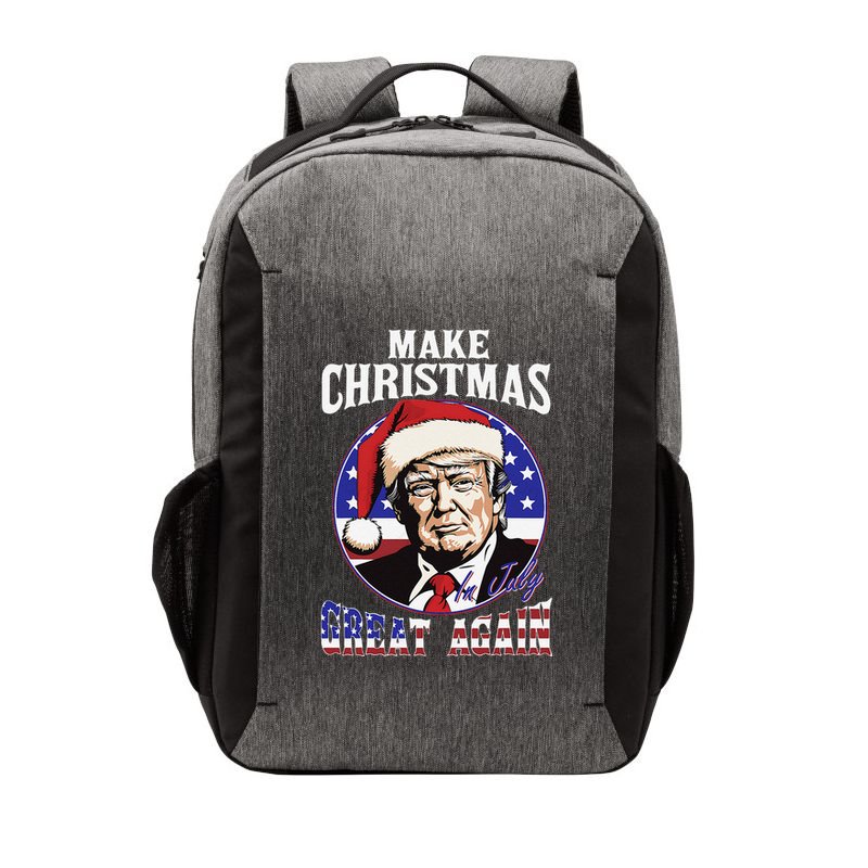 Make Christmas In July Great Again Trump 4th Of July Us Flag Vector Backpack