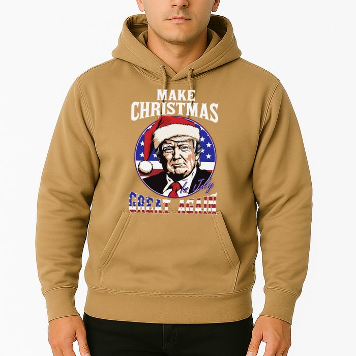 Make Christmas In July Great Again Trump 4th Of July Us Flag Hoodie