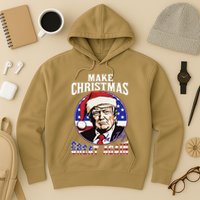 Make Christmas In July Great Again Trump 4th Of July Us Flag Hoodie