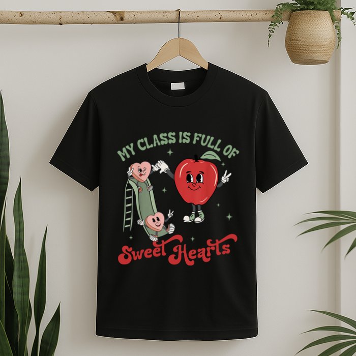 My Class Is Full Of Sweer Heart Apply 100 Days Of School Matching Group Lover T-Shirt