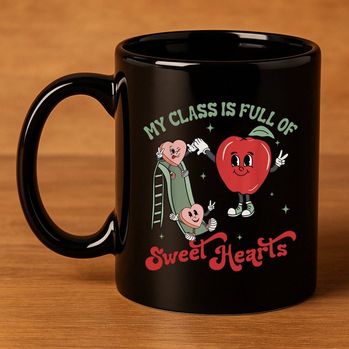My Class Is Full Of Sweer Heart Apply 100 Days Of School Matching Group Lover 11oz C Handle Ceramic Mug