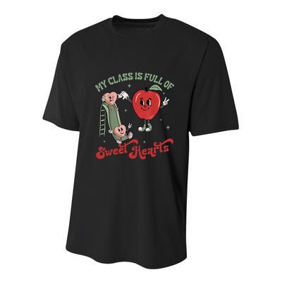 My Class Is Full Of Sweer Heart Apply 100 Days Of School Matching Group Lover Youth Performance Sprint T-Shirt
