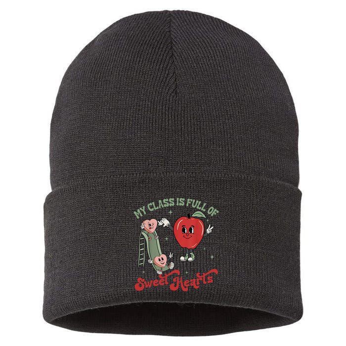 My Class Is Full Of Sweer Heart Apply 100 Days Of School Matching Group Lover Sustainable Knit Beanie