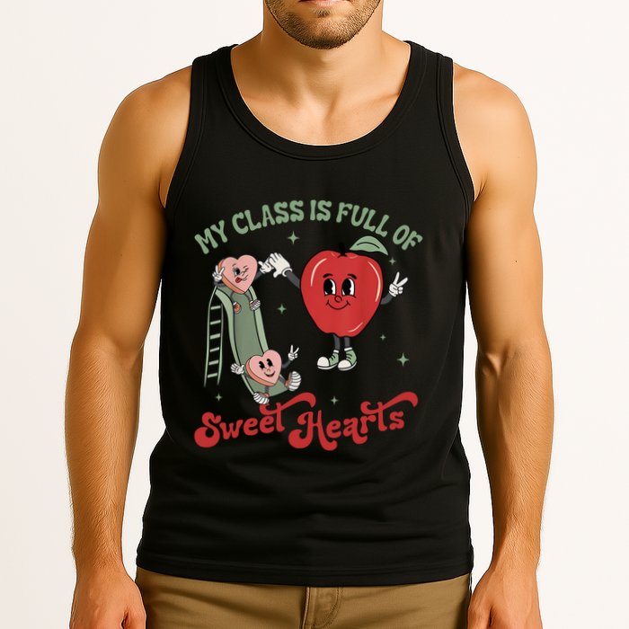 My Class Is Full Of Sweer Heart Apply 100 Days Of School Matching Group Lover Tank Top