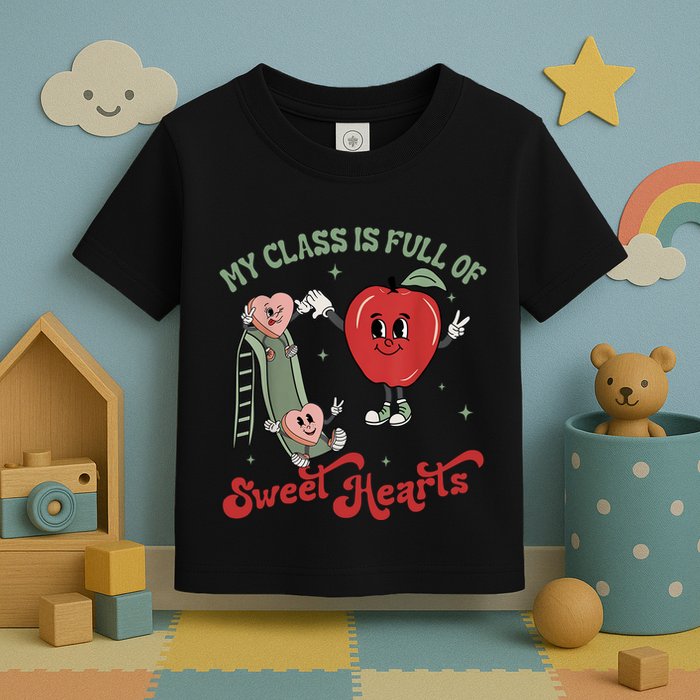 My Class Is Full Of Sweer Heart Apply 100 Days Of School Matching Group Lover Toddler T-Shirt