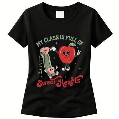My Class Is Full Of Sweer Heart Apply 100 Days Of School Matching Group Lover Womens T-Shirt