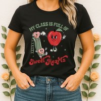 My Class Is Full Of Sweer Heart Apply 100 Days Of School Matching Group Lover Womens T-Shirt