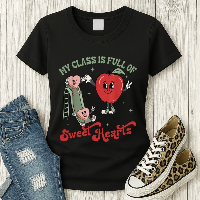 My Class Is Full Of Sweer Heart Apply 100 Days Of School Matching Group Lover Womens T-Shirt