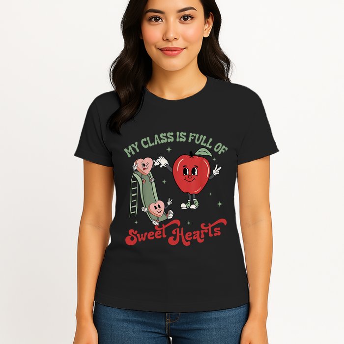 My Class Is Full Of Sweer Heart Apply 100 Days Of School Matching Group Lover Womens T-Shirt