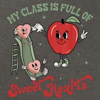 My Class Is Full Of Sweer Heart Apply 100 Days Of School Matching Group Lover Cotton Canvas Backpack